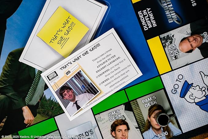 Monopoly: The Office Board Game Featuring World's Best Boss Mug Dundee Award Box of Paper &amp More Buy Sell Trade Scranton’s Locations from Reception to The Conference Room Officially License