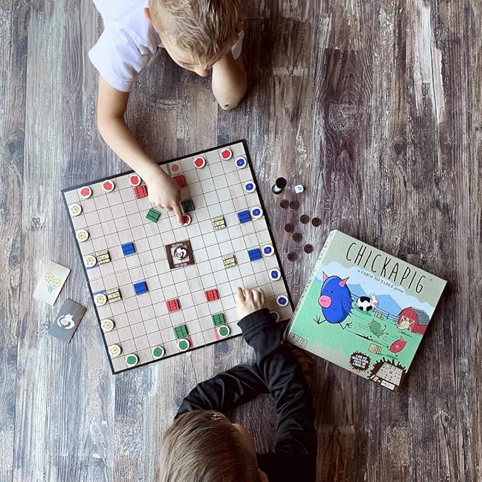 Buffalo Games Chickapig Board Game - A Strategic Board Game Where Chicken-Pig Hybrids Attempt to Reach Their Goal While Dodging Opponents Hay Bales and an Ever-Menacing Pooping Cow.