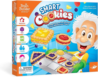 FoxMind Games: Smart Cookies Logic Puzzle Game Deduction Game for Kids Ages 6+ and Brain Teaser Lovers STEM Learning Toy from Brain Builder Series Develops Problem-Solving Skills 1+ Players