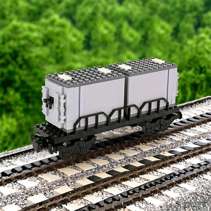 6IN1 City Freight Train Car Building Set DIY Toys for Teens and Adults Compatible with Lego 630 Building Accessory (Tanker Cart)