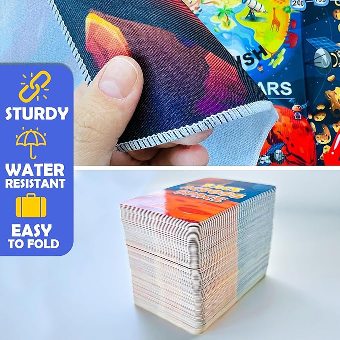 QUOKKA Space Board Game for Kids 8-12 - Learning Family Game for Teens and Adults - 130 Question Cards - Top Facts - Play Indoor &amp Outdoor - Educational Solar System Toy for 6 10 Year Olds