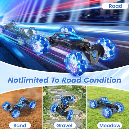 Gesture Sensing RC Stunt Car4WD Drift Hand Controlled 360° Flips Trick Car with Lights &amp Music Toys car is Cool Birthday Gift for Kids Ages 7-12