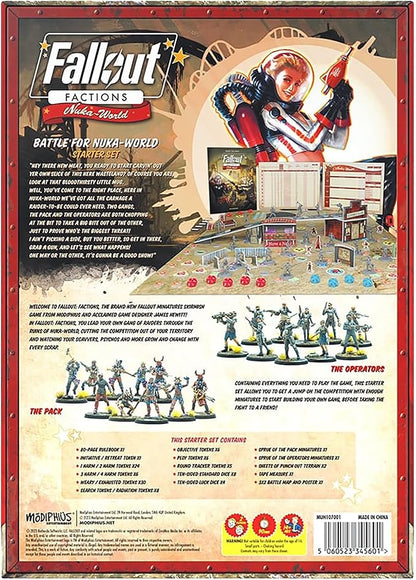 Modiphius Entertainment: Fallout: Factions - Battle for Nuka-World Starter Set - Tabletop Miniatures Skirmish Game Licensed War Game 20 Miniatures