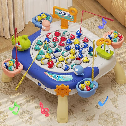 Magnetic Fishing Game for Kids Toddlers Ages 1-3 3-5 5-7 Fish Toy Board Game for Toddlers 1 2 3 4 5 6 7 8 Years Old Fishing Table Toys Birthday Gifts