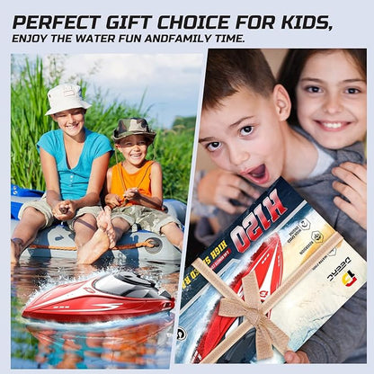 DEERC H120 Fast RC Boat for Pools and Lakes 2.4 GHz 20+ MPH Racing Boats for Kids &amp Adults with Rechargeable BatteryLow Battery AlarmCapsize RecoveryGifts for Boys Girls