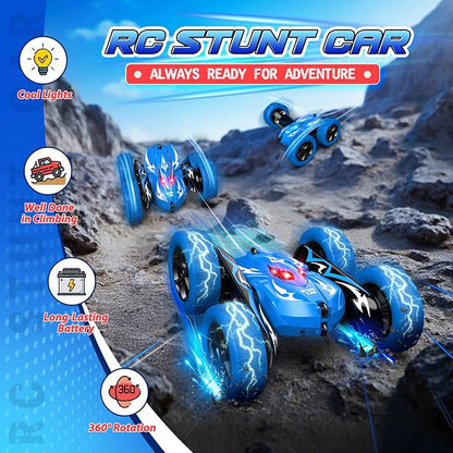 Remote Control CarRC Cars for 4 5 6 7 8 9 10 11 12 Year Old Boy Double Sided 360°Flip 4WD Rechargeable Drift RC Race Car Boys Toys Birthday Gifts Easter Basket Stuffers for Kids Age 4-12