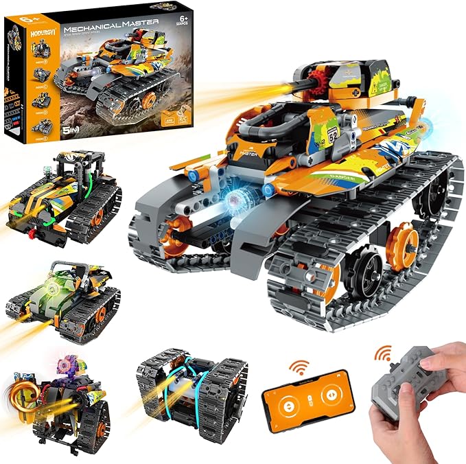 STEM Robot Building Kit with APP / Remote Control 5 in 1 RC Robotic Car Toy for Kids Ages 8-12 Christmas Birthday Gifts for Boys Age 6 7 8 9 10 11 12+ DIY Build Set Educational Science Projects
