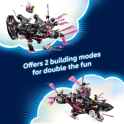 LEGO DREAMZzz Nightmare Shark Submarine Building Toy for Kids - Pretend Play Set &amp Figures for Boys &amp Girls Ages 9+ - Rebuild as a Battleship or Submarine Toy - Gift Idea for Birthdays - 7150