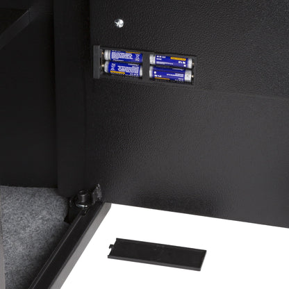 Digital Safe - Electronic Steel Safe with Keypad and Manual Override Keys - Protect Money, Jewelry, Passports - For Home, Business by Stalwart (Black)