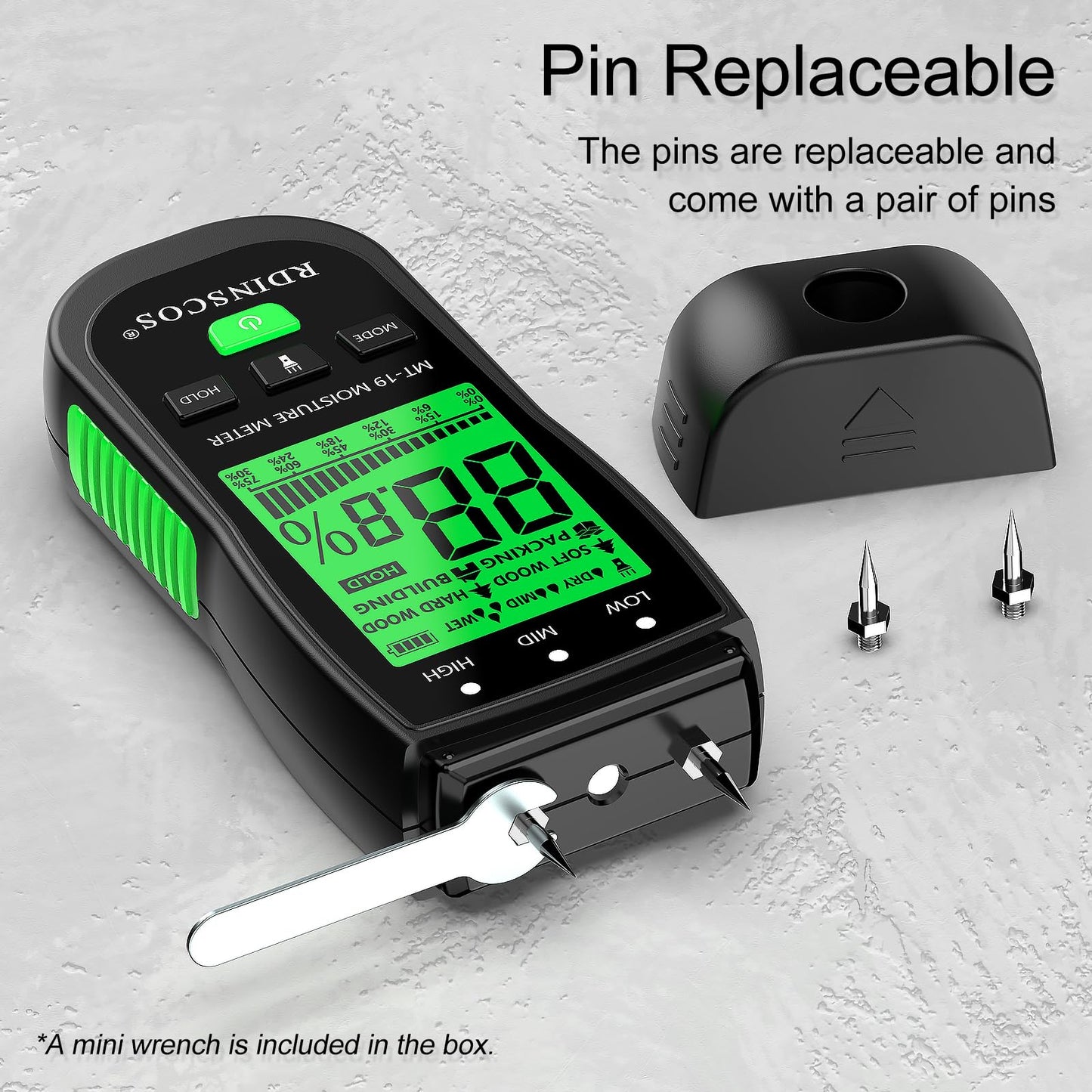 Wood Moisture Meter for Wood, Like Hardwood and Softwood Pin Moisture Tester
