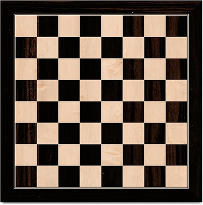 A&ampA 21.25 Professional Wooden Tournament Chess Board/African Palisander &amp Maple Inlay / 2.25 Squares w/o Notation