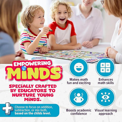 Number Park - Addition &amp Subtraction Math Games for Kids Ages 5-8 - Fun Educational Learning Game - Board Games for Kindergarten &amp Up - Gift