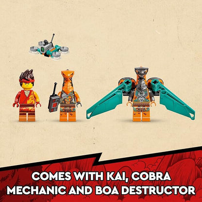 LEGO NINJAGO Kai’s Fire Dragon EVO Toy 71762 for Kids with Cobra &amp Boa Snake Warrior Figures and Kai Minifigure Collectible Mission Banner Series