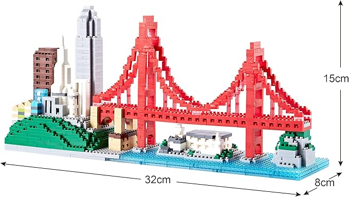 San Francisco Skylines Building Set Model Kit - Engaging Architecture Gift for Adults Micro Mini Blocks 1610pcs+ | Aesthetically Pleasing Fun &amp Compact