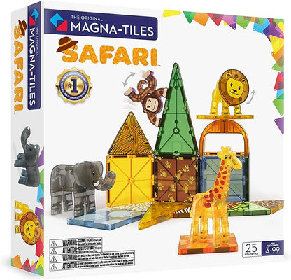 MAGNA-TILES Safari Animals 25-Piece Magnetic Construction Set The ORIGINAL Magnetic Building Brand