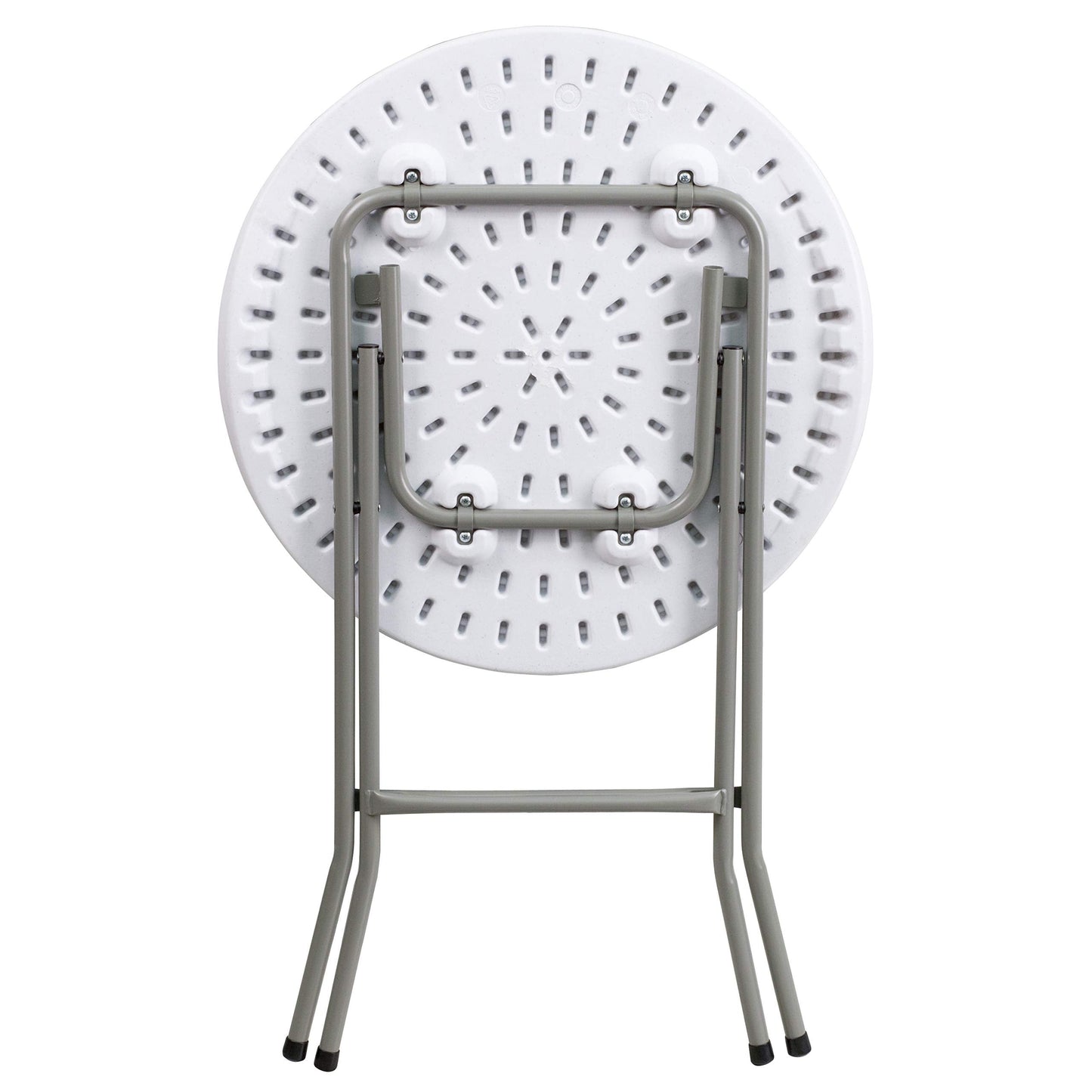 Flash Furniture Elon 2' Round All-Occasion Plastic Folding Event Table, Foldable Portable Banquet Table for Indoor/Outdoor Events, White