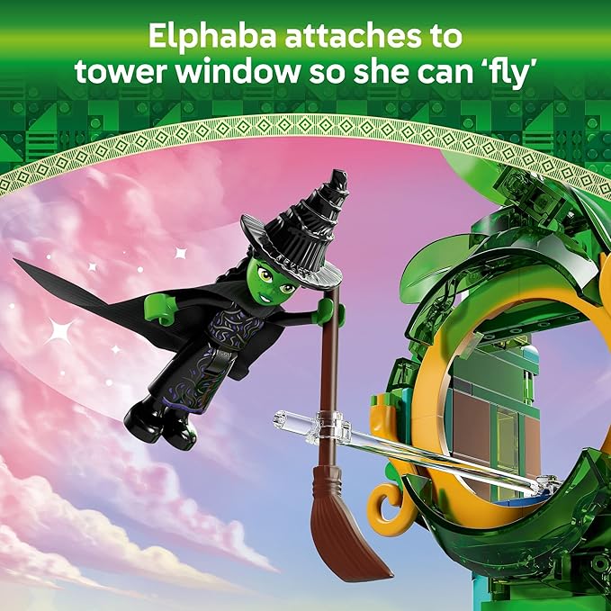 LEGO Wicked Welcome to Emerald City Building Toy - Wicked Toy for Kids Ages 9+ - Gift for Girls and Boys with Tower Model Glinda &amp Elphaba Minidolls - 75684