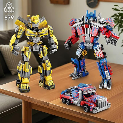 HIGH GODO Transforming Building Set 2in1 Transforming Robot and Truck Building Kit Cool Robots Gifts Toys for Teens Adults 14+ (879 PCS)