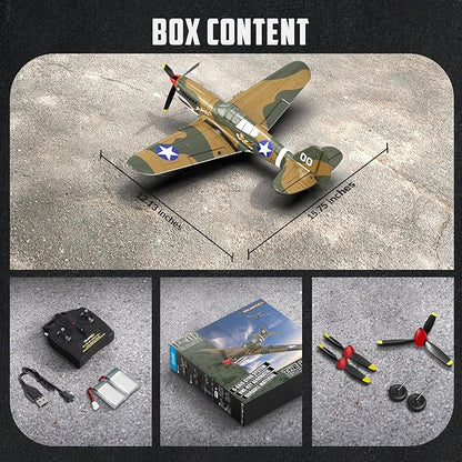 volantexrc RC Plane 4 Channel Remote Control Airplane Fighter P40 with Aileron 6-Axis Gyro Aerobatics for Adults