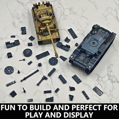 2 Piece Set of Building Block Toys 38T &amp Tiger Tank Building Sets(1000+ pcs)