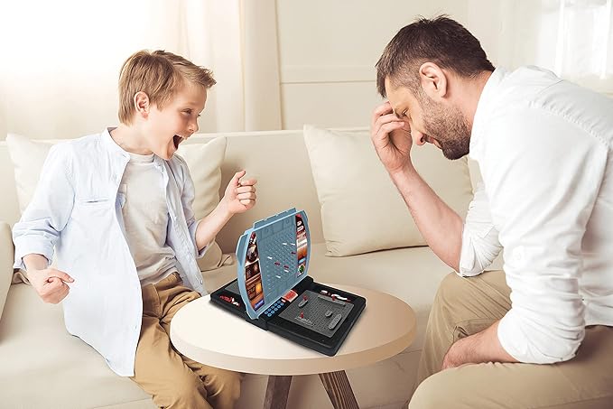 Lexibook Talking Sea Battle (French English Spanish Portuguese) Electronic Board Game 1 or 2 Players Interactive Light and Sound Effects Strategy Battery Operated Grey/Black GT2800US
