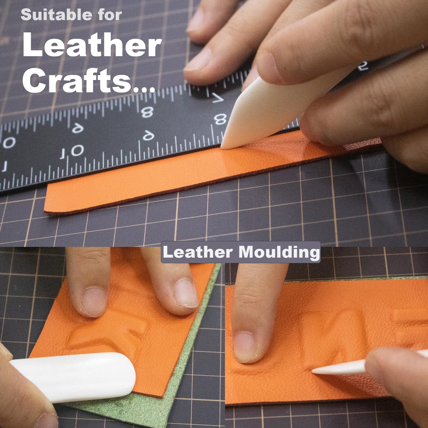 VENCINK Genuine Bone Folder Scoring Folding Creasing Origami Paper Creaser Crafting Tool for DIY Handmade Leather Burnishing, Bookbinding, Scrapbooking, Paper Cards Crafts (100% Cattle Bone)