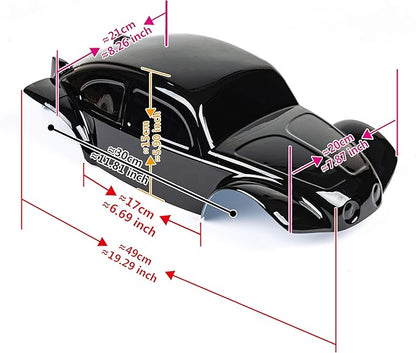 SummitLink Custom Body Compatible for 1/10 1/8 Scale RC Car or Truck (Truck not Included) (Police Black)