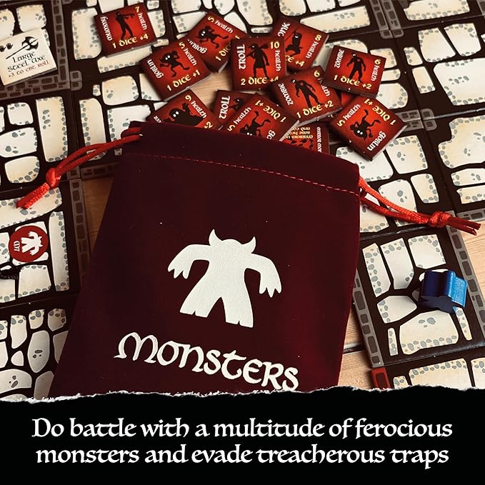 Bag of Dungeon–Fantasy Adventure Board Game for Families &amp RPG Fans | 1–4 Players Ages 7+ | Classic Dungeon Crawler | Portable Tabletop RPG with Endless Replayability