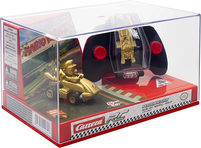Carrera RC Nintendo Mario Kart 2.4 GHz Mini Collectible Radio Remote Control Toy Car Vehicle - Gold Mario