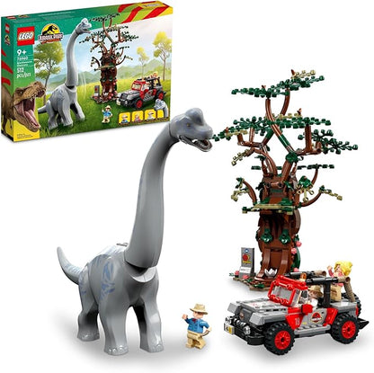 LEGO Jurassic World Brachiosaurus Discovery 76960 Jurassic Park 30th Anniversary Dinosaur Toy Featuring a Large Dinosaur Figure and Brick Built Jeep Wrangler Car Toy Fun Gift Idea for Kids Aged 9+