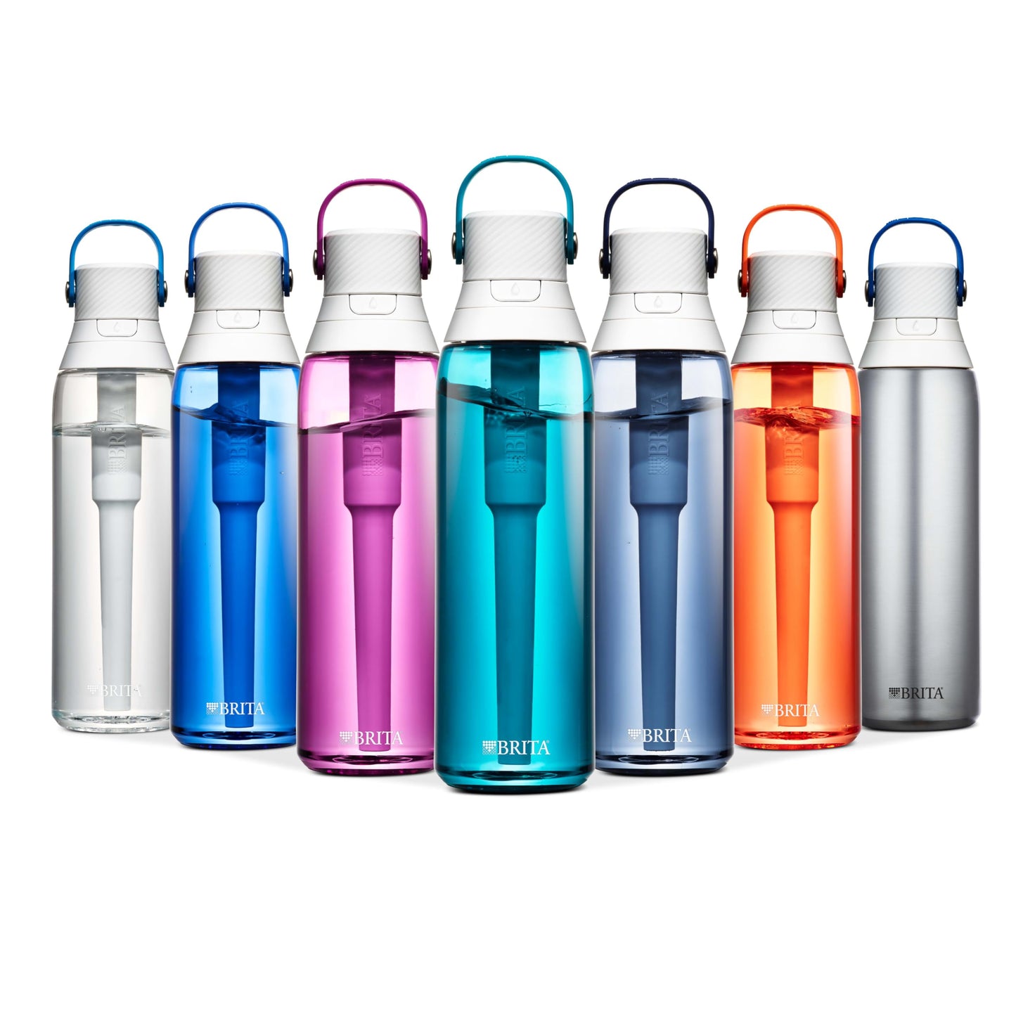 Brita Insulated Filtered Water Bottle with Straw, Reusable, Christmas Gift and Stocking Stuffer For Men and Women, BPA Free Plastic, Sea Glass, 26 Ounce