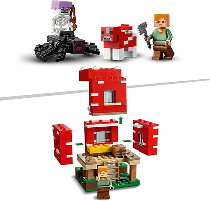 Lego 21179 Minecraft The Mushroom House Building Toy Set for Children from 8 Years Old Gift Idea with Figures