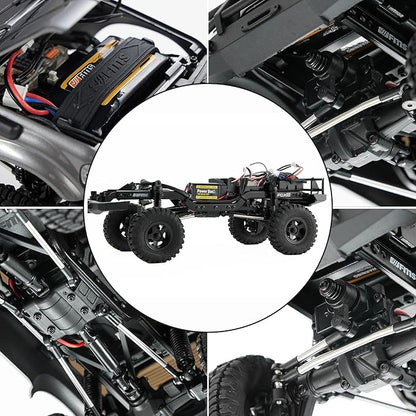 FMS 1/18 FCX18 RC Crawler Land Cruiser LC80 Toyota Officially Licensed 4WD RTR RC Rock Truck with 2.4Ghz Transmission Portal Axles LED Lights for Adults Hobby Gifts (Blue)