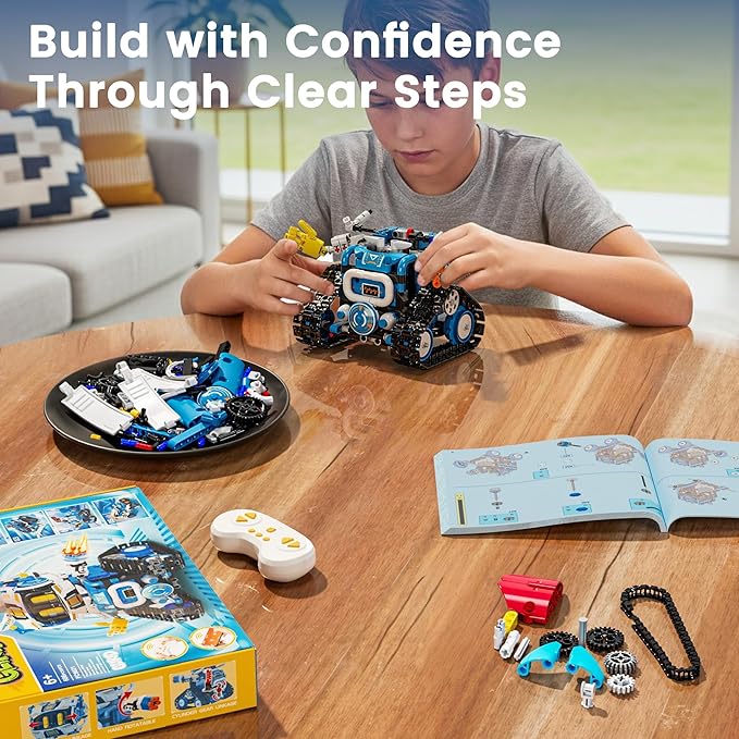 5 in 1 STEM Robotics Kit for Kids 8-12 APP &amp Remote Control Robot Building Kit Science Project Kit &amp STEM Toys for Ages 8-13 Gifts for 8 Year Old Boys Girls