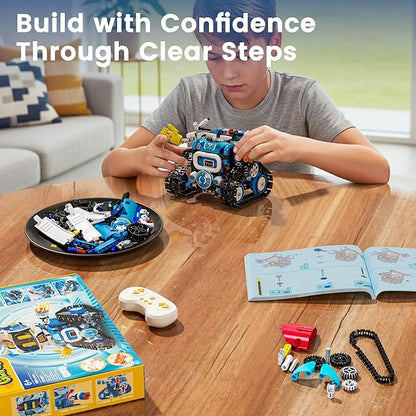 5 in 1 STEM Robotics Kit for Kids 8-12 APP &amp Remote Control Robot Building Kit Science Project Kit &amp STEM Toys for Ages 8-13 Gifts for 8 Year Old Boys Girls