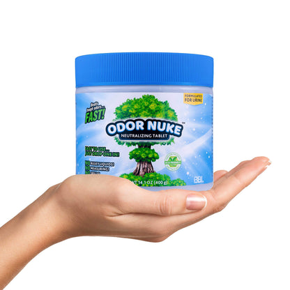 Human Urine Odor Neutralizer Tablets by ODOR NUKE - Kill Urine Smell In Portable Urinals for Men, Bedside Commodes, Bedpans & Camping Toilets - 14.1oz (Original)
