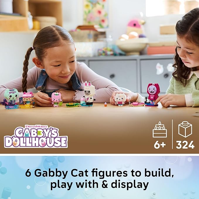 LEGO Gabby’s Dollhouse Gabby’s Brick-Built Cat Friends Building Toy for Girls &amp Boys - Pretend Play Set W/6 Animal Toy Figures for Kids Ages 6+ - Gift Idea for Birthdays - 11215