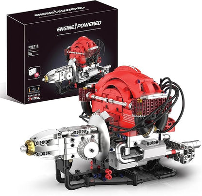 L4 Engine Building SetVisible 4-Cylinder Engine Model Kit that Run with App Control &amp Light and Motor STEM Mechanical Engineering Toy for Adults Ideal Gift &amp Display for Home and Office