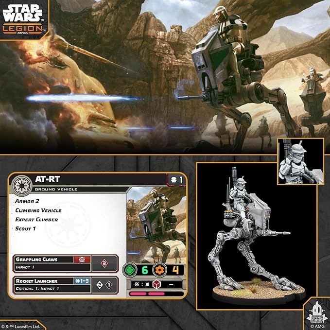 Asmodee Star Wars: Legion Republic AT-RT - Tabletop Miniatures Game Strategy Game for Kids and Adults Ages 14+ 2 Players 3 Hour Playtime