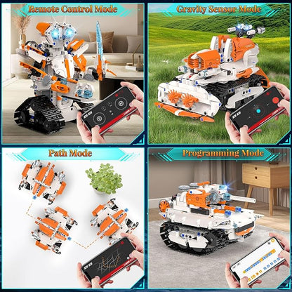 5in1 STEM Robot Building Toys for Kids Remote &amp APP Controlled Robot Car Tank STEM Building Kit for Kids Science Learning 689 Pcs DIY Building Blocks Set Gifts for Age 6 7 8 9 10 11 12+ Boys &am