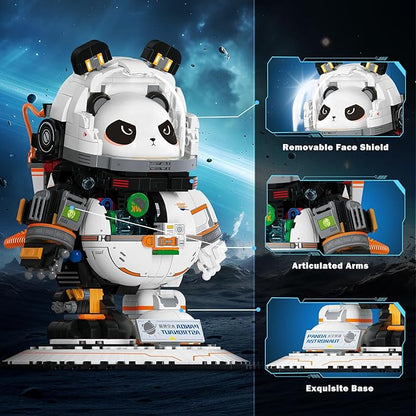 NUTCRACKER Space Panda Astronaut Building Blocks Kits - Animals Panda Toy Building Set for Adult Cool Space Panda Collection Display Model Birthday for Teens Boys Girls 14+ Age (829 Pieces)