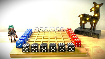 Dice Battle 2~4 Player Board Games 4 Player Durable Wooden Coffee Table Games for Adults Best Bar Dice Games Indoor Tabletop Game &amp 4 Players Wood Table Top Dice Game (Single(2~4)/Log)