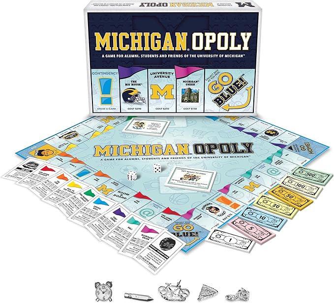 Late for The Sky: Michigan-Opoly - University of Michigan Themed Family Board Game Opoly-Style Traditional Play Or 1 Hr Version Age 8+ 2-5 Players