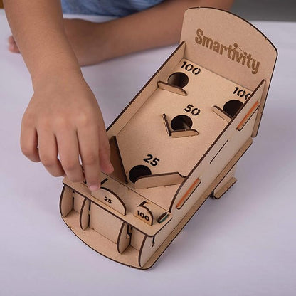 Smartivity Hot Shot Marble 3D Wooden Model Engineering STEM Learning Toy for Kids Ages 6 and Up includes Rubber Bands Marbles Engineered Wood Components Instruction Manual Learner's Log