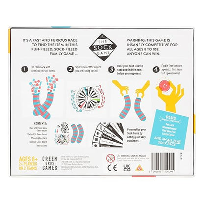 Green Brothers Games | The Sock Game | Board Game | Ages 8+ | 2+ Players | 5-30 Minutes Playing Time