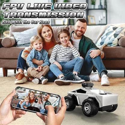 RC Cars with Camera Remote Control Truck with 720P HD FPV Camera All-Terrain Remote Control Car with Body Light Rechargeable Battery 1:28 RC Car Vehicle Toy Gifts for Adults Kids Boys Girls