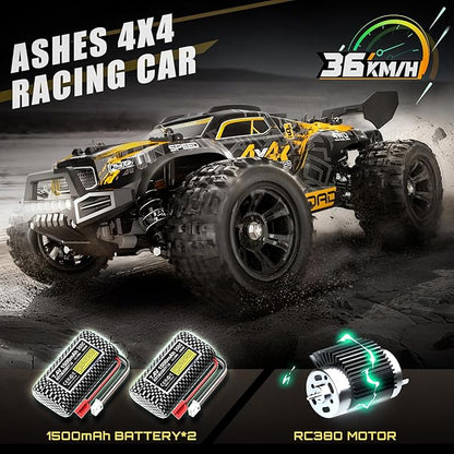 YESHIN 1:18 All Terrain RC Car for Adults 36KM/H High Speed RC Monster Truck 4X4 Waterproof Remote Control Car with Two 7.4V 1500mAh Rechargeable Batteries