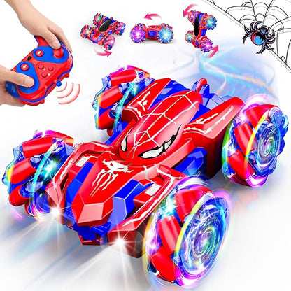 Double Sided Remote Control Car for Boys 4-7 360° Rotating 2.4GHz Fast Stunt Rechargeable 4WD RC Car Toys for Boys 4-6 5-7 8-13 Outdoor Birthday Halloween Christmas Basket Stuffers Gifts for Kids