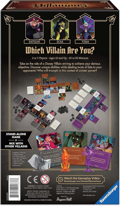 Ravensburger Disney Villainous - Evil Comes Prepared - Strategy Board Game - Play as Stand-Alone or with Other Villainous Games - with Scar Ratigan and Yzma - 2019 Toy of The Year Award - Ages 10+
