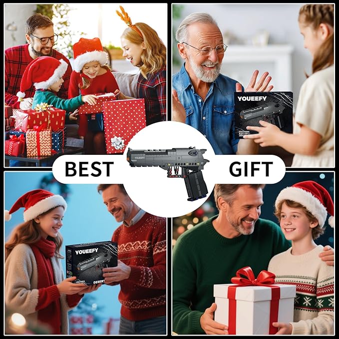1:1 Desert Eagle Pistol Building Blocks Set 300+ Pieces Building Blocks Model Gun Toy for Adults &amp Kids 14+ Unique Collectible Gift for Christmas Birthday Military Fans